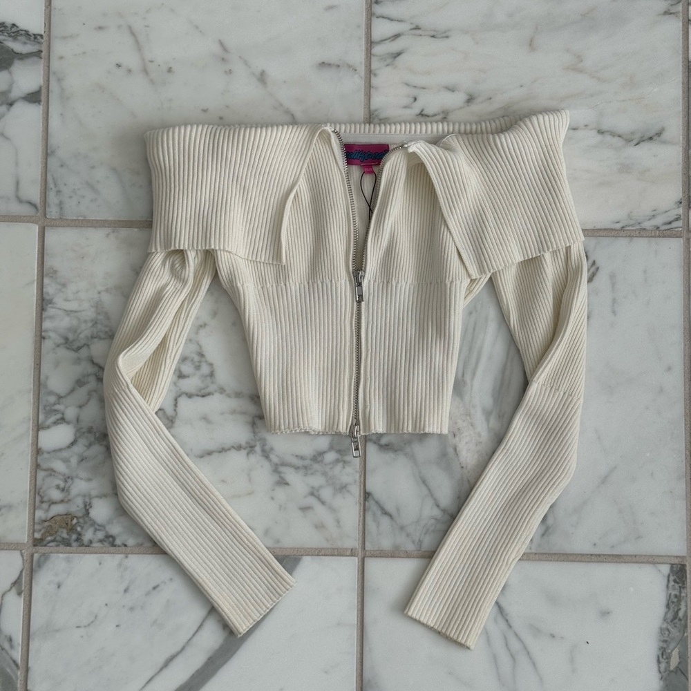 Off-Shoulder Ribbed Sweater